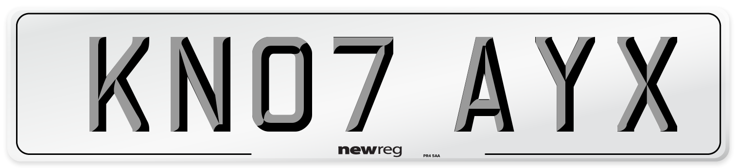 KN07 AYX Number Plate from New Reg